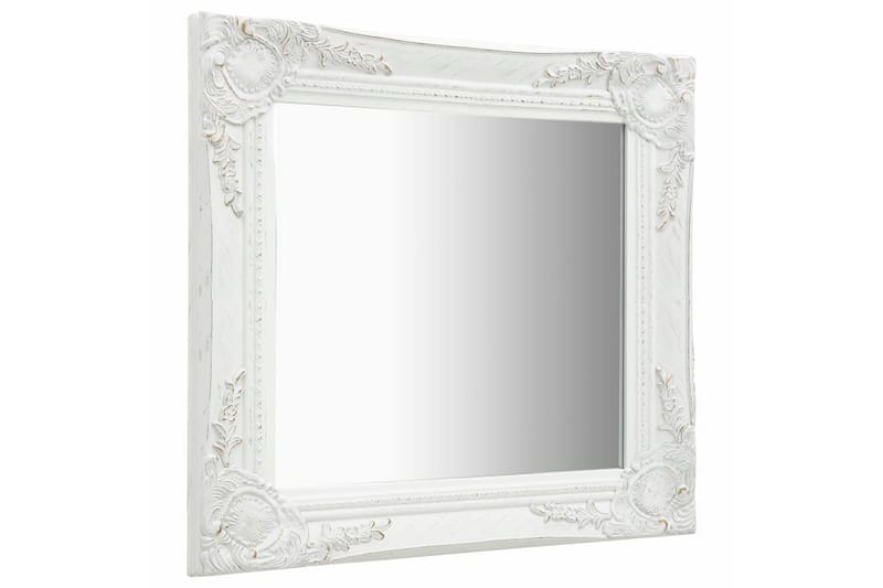 Veggspeil barokkstil 50x50 cm hvit - Innredning - Speil - Veggspeil