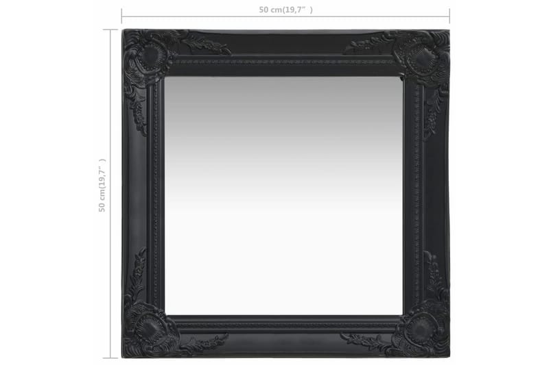 Veggspeil barokkstil 50x50 cm svart - Innredning - Speil - Veggspeil