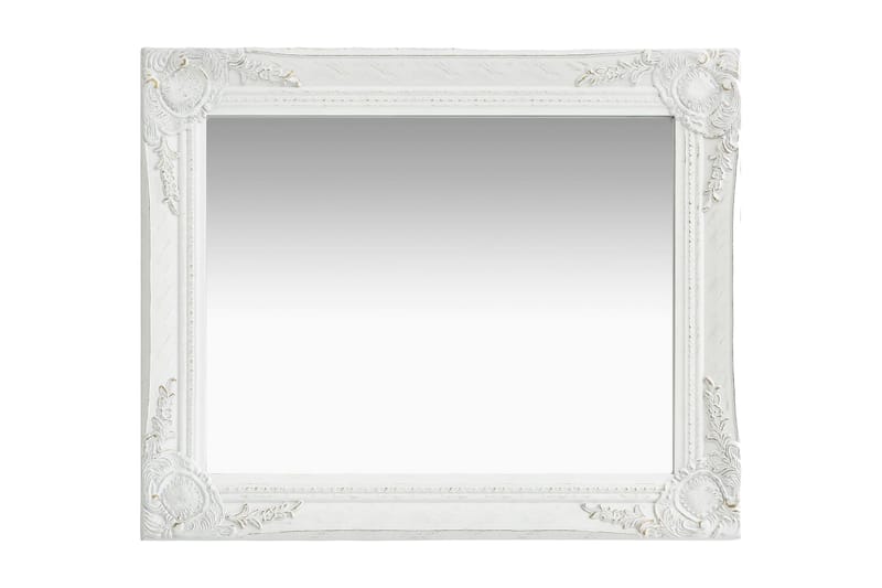 Veggspeil barokkstil 50x60 cm hvit - Innredning - Speil - Veggspeil
