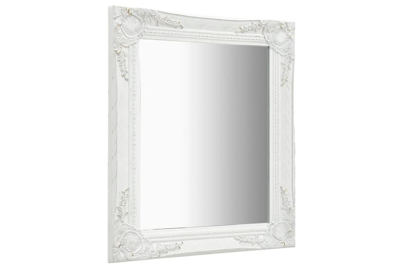 Veggspeil barokkstil 50x60 cm hvit - Innredning - Speil - Veggspeil