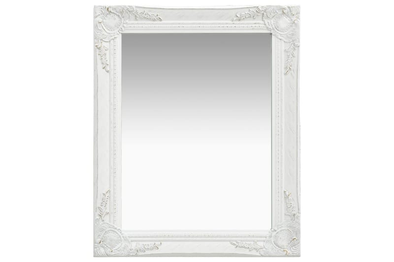 Veggspeil barokkstil 50x60 cm hvit - Innredning - Speil - Veggspeil