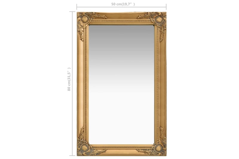 Veggspeil barokkstil 50x80 cm gull - Innredning - Speil - Veggspeil