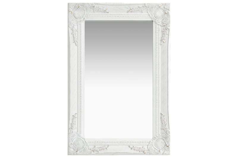 Veggspeil barokkstil 60x40 cm hvit - Innredning - Speil - Veggspeil