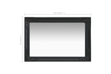 Veggspeil barokkstil 60x40 cm svart - Innredning - Speil - Veggspeil