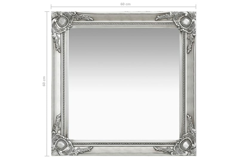 Veggspeil barokkstil 60x60 cm sølv - Innredning - Speil - Veggspeil