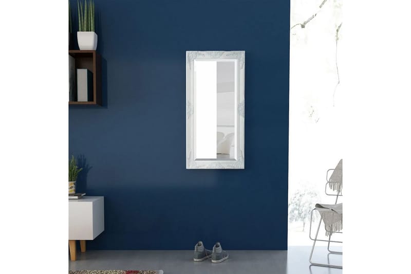 Veggspeil Barokstil 100x50 cm Hvit - Innredning - Speil - Veggspeil