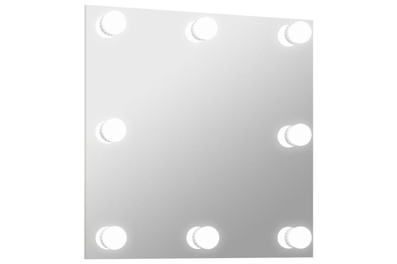 Veggspeil med LED-lys firkantet glass - Silver - Veggspeil - Gangspeil