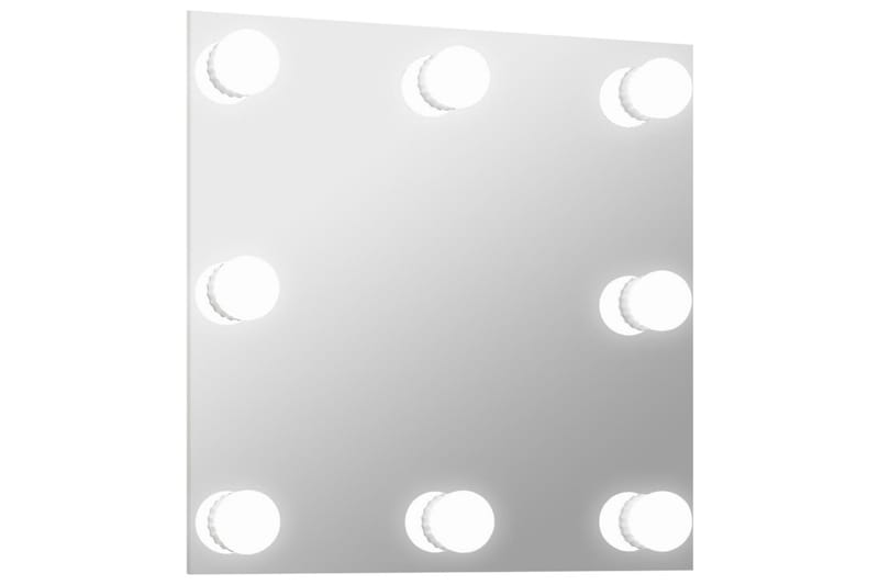 Veggspeil med LED-lys firkantet glass - Silver - Veggspeil - Gangspeil