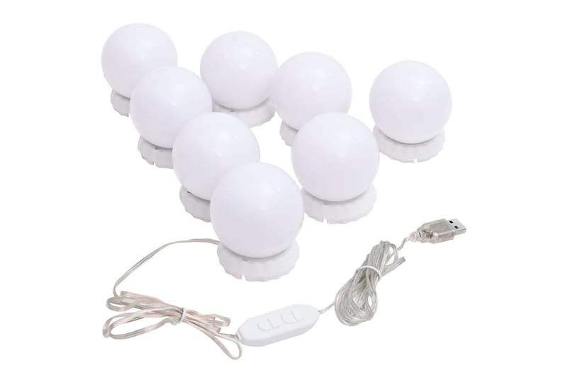 Veggspeil med LED-lys rund glass - Silver - Innredning - Speil - Veggspeil
