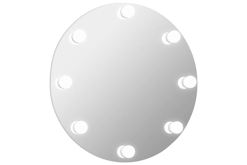 Veggspeil med LED-lys rund glass - Silver - Veggspeil - Gangspeil