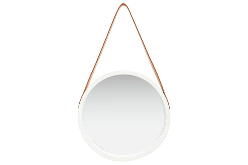 Veggspeil med stropp 40 cm hvit - Innredning - Speil - Veggspeil