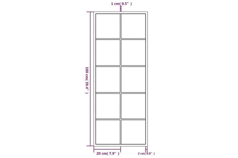 Veggspeil svart 100x40 cm metall - Svart - Innredning - Speil - Veggspeil