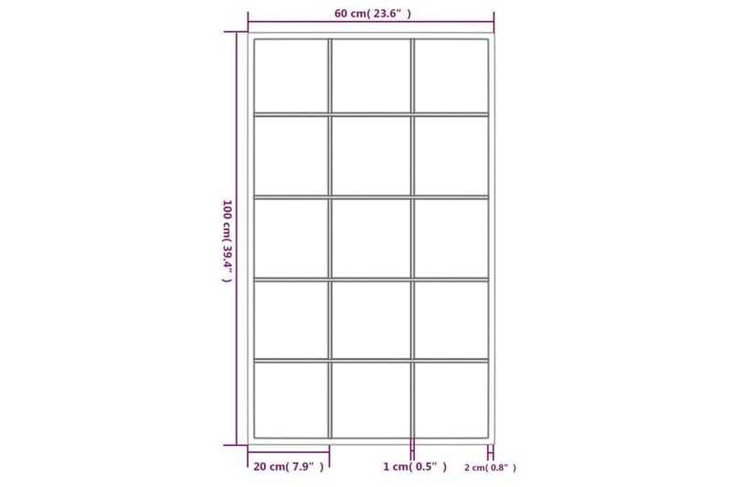 Veggspeil svart 100x60 cm metall - Svart - Innredning - Speil - Veggspeil