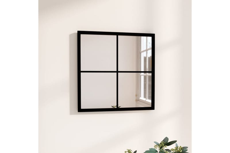 Veggspeil svart 40x40 cm metall - Svart - Innredning - Speil - Veggspeil