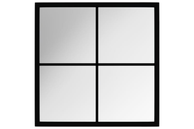 Veggspeil svart 40x40 cm metall - Svart - Innredning - Speil - Veggspeil