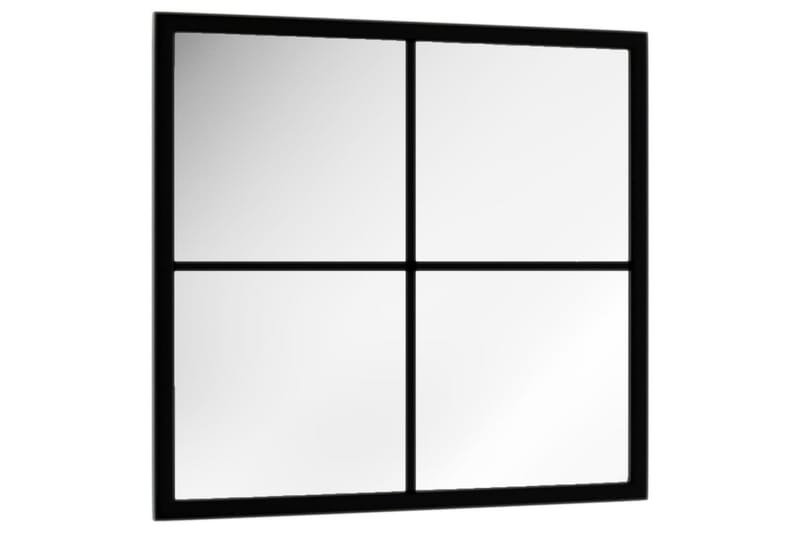 Veggspeil svart 40x40 cm metall - Svart - Innredning - Speil - Veggspeil