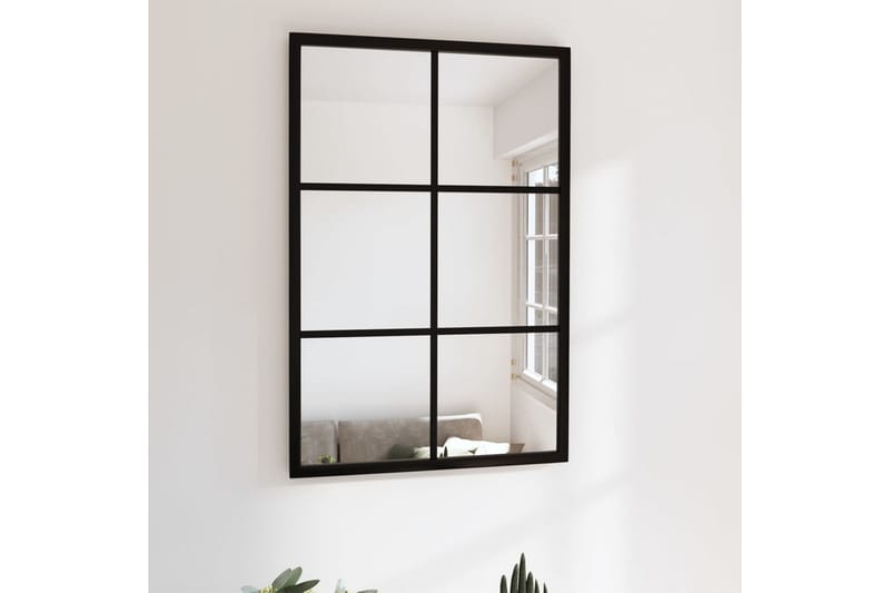 Veggspeil svart 60x40 cm metall - Svart - Innredning - Speil - Veggspeil