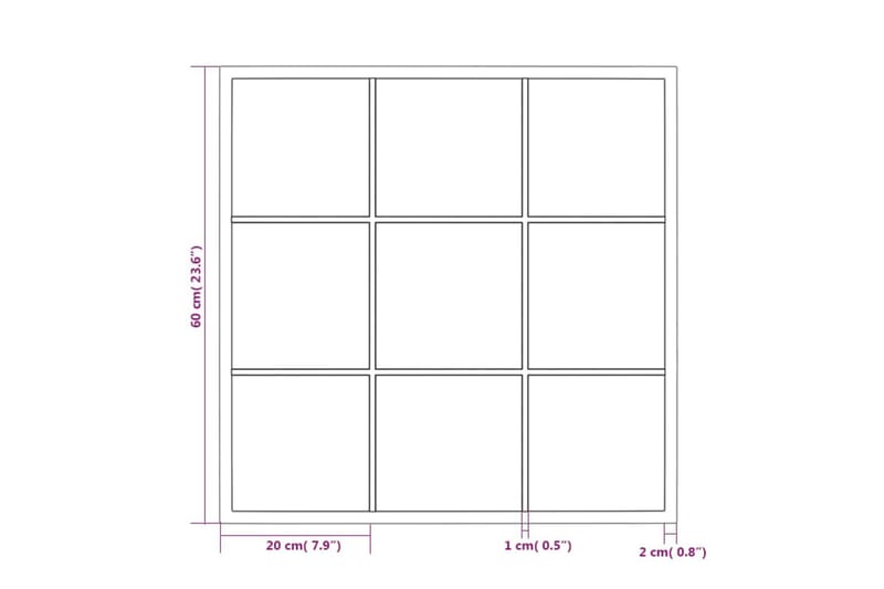 Veggspeil svart 60x60 cm metall - Svart - Innredning - Speil - Veggspeil
