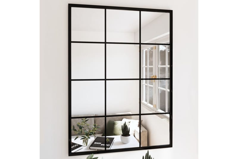 Veggspeil svart 80x60 cm metall - Svart - Innredning - Speil - Veggspeil