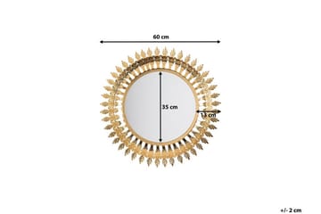 Vorey Speil 60 cm - Gull - Innredning - Speil - Veggspeil