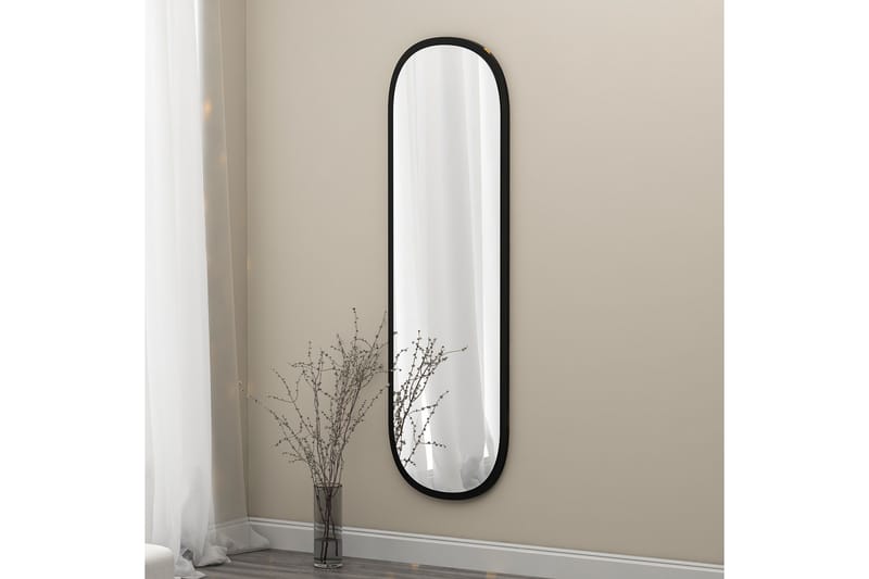 Zeos Speil 40 cm Rektangulær - Svart - Veggspeil - Gangspeil - Helkroppsspeil