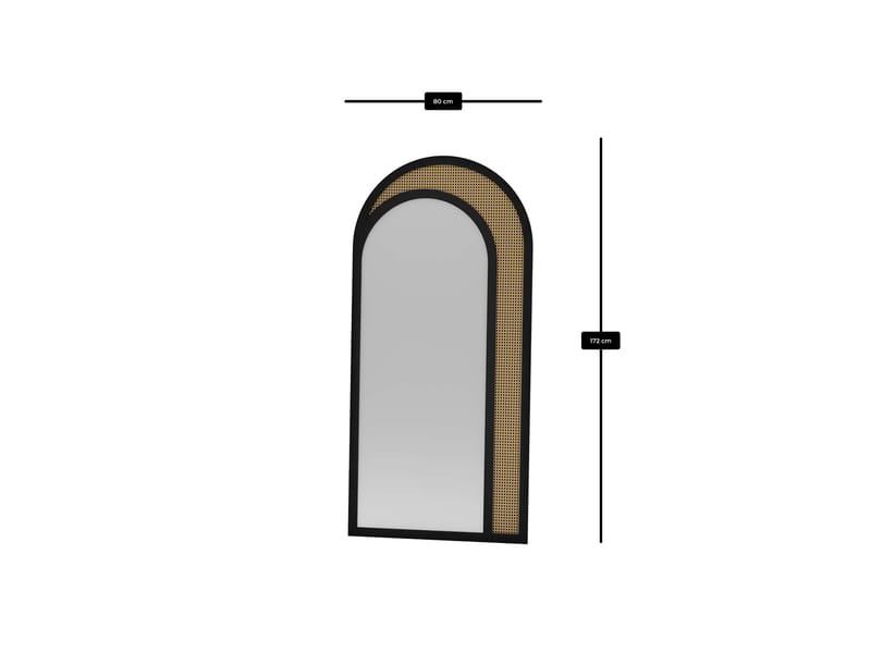 Voran Gulvspeil 80x170 cm - Svart - Innredning - Speil - Helkroppsspeil