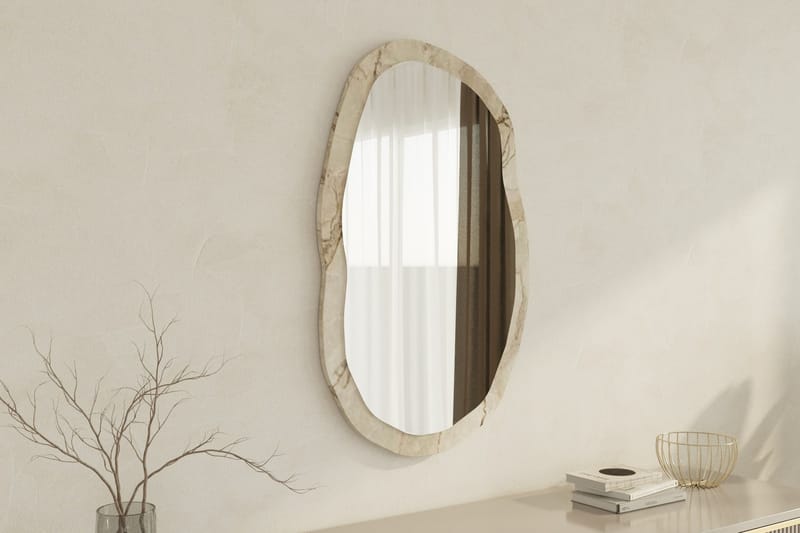 Zeo Vegghengt Speil 52 cm - Beige - Innredning - Speil - Veggspeil