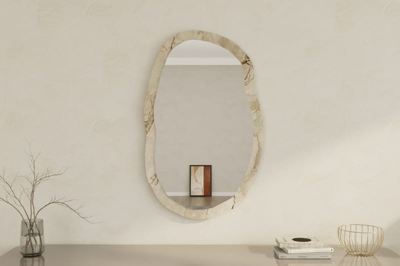 Zeo Vegghengt Speil 52 cm - Beige - Innredning - Speil - Veggspeil