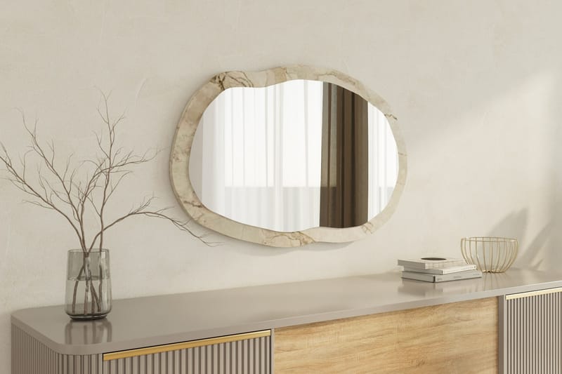 Zeo Vegghengt Speil 52 cm - Beige - Innredning - Speil - Veggspeil