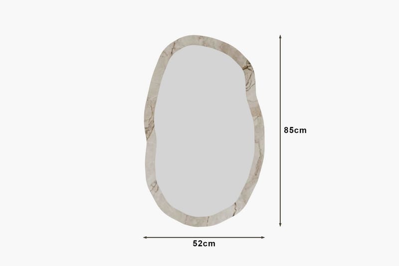 Zeo Vegghengt Speil 52 cm - Beige - Innredning - Speil - Veggspeil
