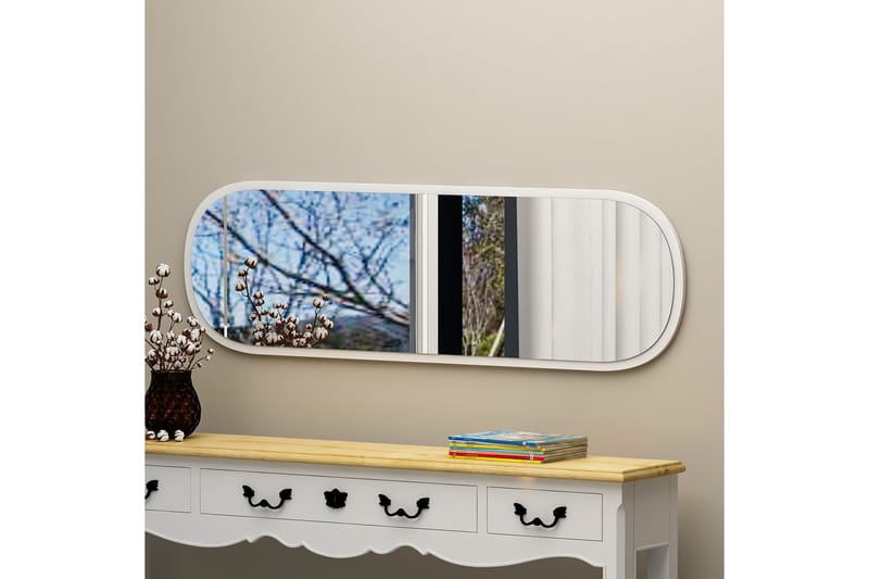 Zeos Speil 40 cm Rektangulær - Hvit - Veggspeil - Helkroppsspeil - Gangspeil