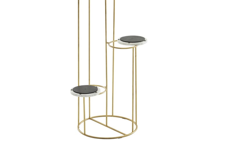 Stående hylle Wohnling Ekte marmortopp, blomsterstativ, gyllen metallbase, moderne stil - Innredning - Krukker