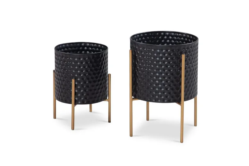 Vase Wohnling Sett av 2 Aluminium Blomster Plantepotte 3D Sirkel Overflate Moderne, undefined