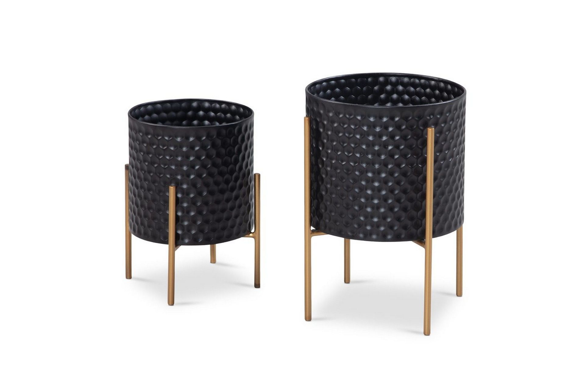 Vase Wohnling Sett av 2 Aluminium Blomster Plantepotte 3D Sirkel Overflate Moderne -