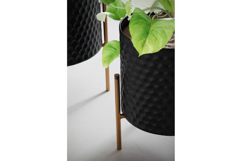 Vase Wohnling Sett av 2 Aluminium Blomster Plantepotte 3D Sirkel Overflate Moderne - Innredning - Krukker