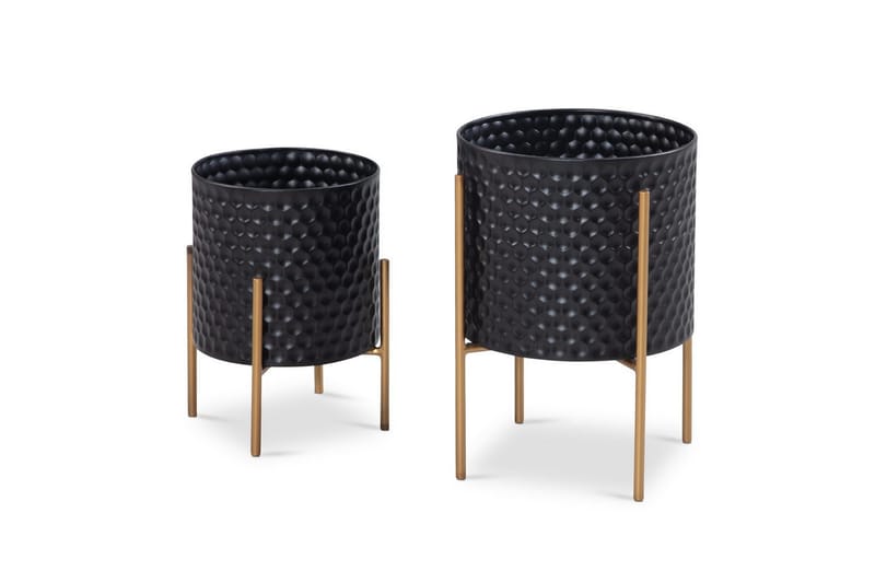 Vase Wohnling Sett av 2 Aluminium Blomster Plantepotte 3D Sirkel Overflate Moderne - Innredning - Krukker