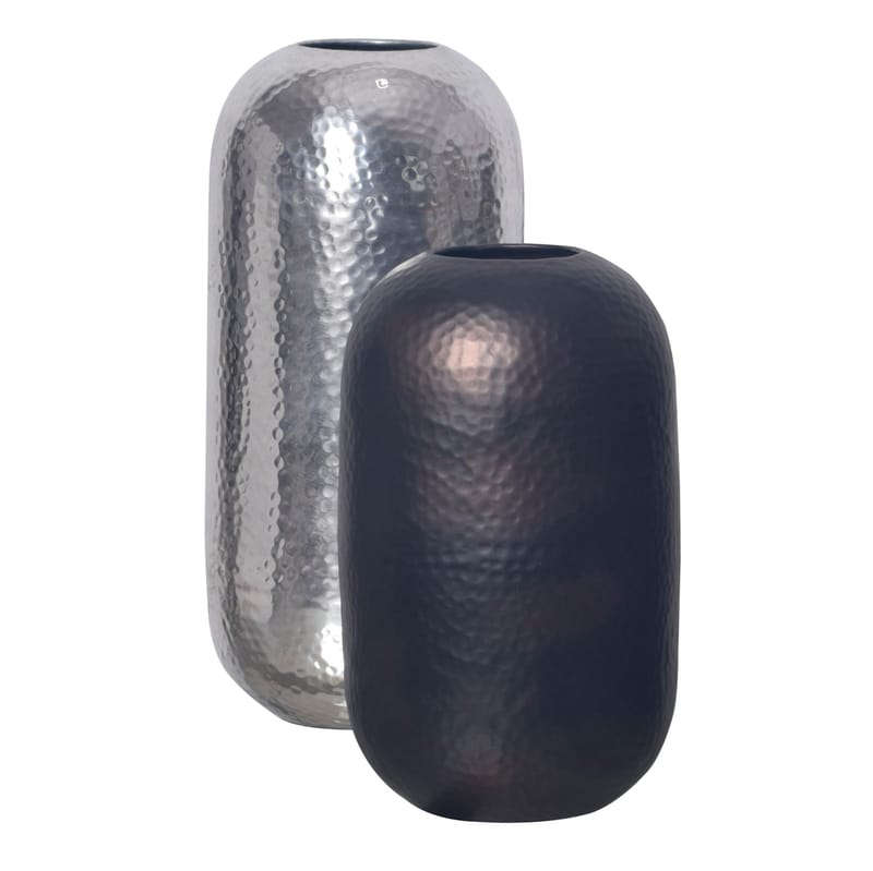 Corara Vase 46 cm Sett med 2 - Sølvfarget og svart bronse - Innredning - Vaser - Sylindervase