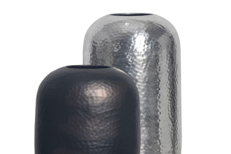 Corara Vase 46 cm Sett med 2 - Sølvfarget og svart bronse - Innredning - Vaser - Sylindervase