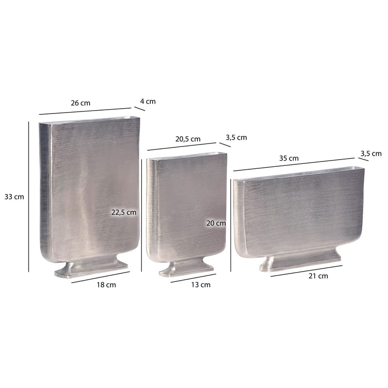 Corova Vase 33 cm Sett med 3 - Sølvfarget - Innredning - Vaser