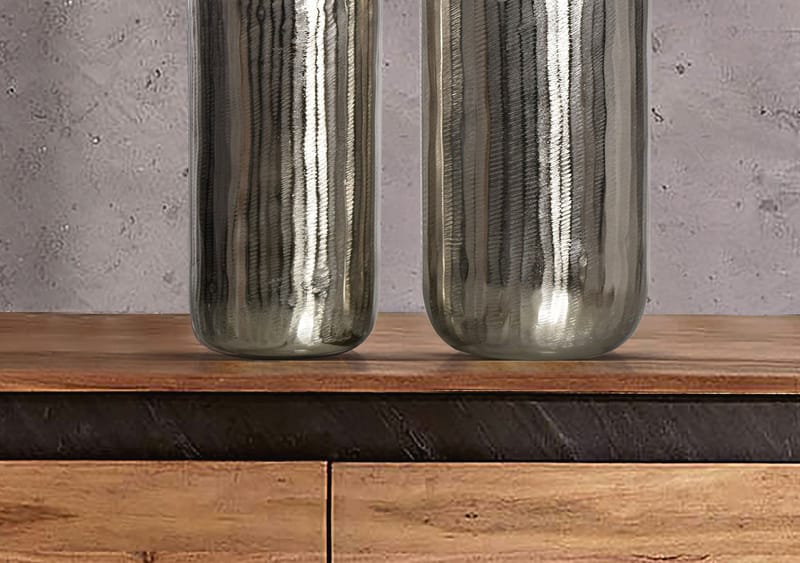 Dalaro Vase 40 cm Sett med 2 - Sølvfarget - Innredning - Vaser - Sylindervase