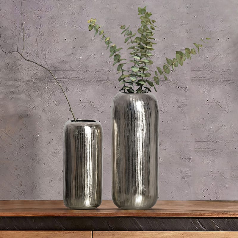 Dalaro Vase 40 cm Sett med 2 - Sølvfarget - Innredning - Vaser - Sylindervase