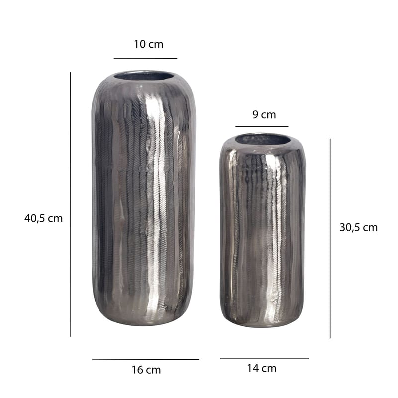 Dalaro Vase 40 cm Sett med 2 - Sølvfarget - Innredning - Vaser - Sylindervase