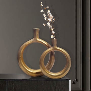 Dalena Vase 45 cm Sett med 2 - Antikk gull - Innredning - Vaser