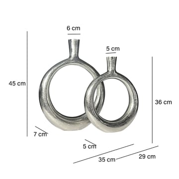 Dalena Vase 45 cm Sett med 2 - Sølvfarget - Innredning - Vaser