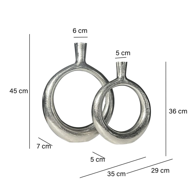 Dalena Vase 45 cm Sett med 2 - Sølvfarget - Innredning - Vaser