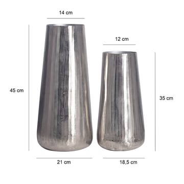 Daleri Vase 45 cm sett med 2 - Sølvfarget - Innredning - Vaser - Sylindervase