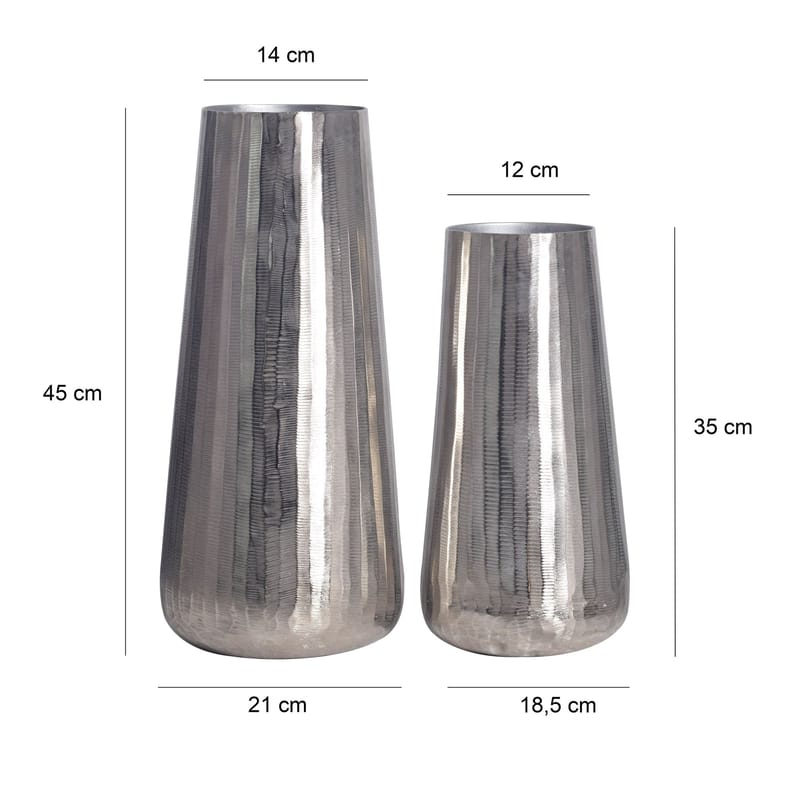 Daleri Vase 45 cm sett med 2 - Sølvfarget - Innredning - Vaser - Sylindervase