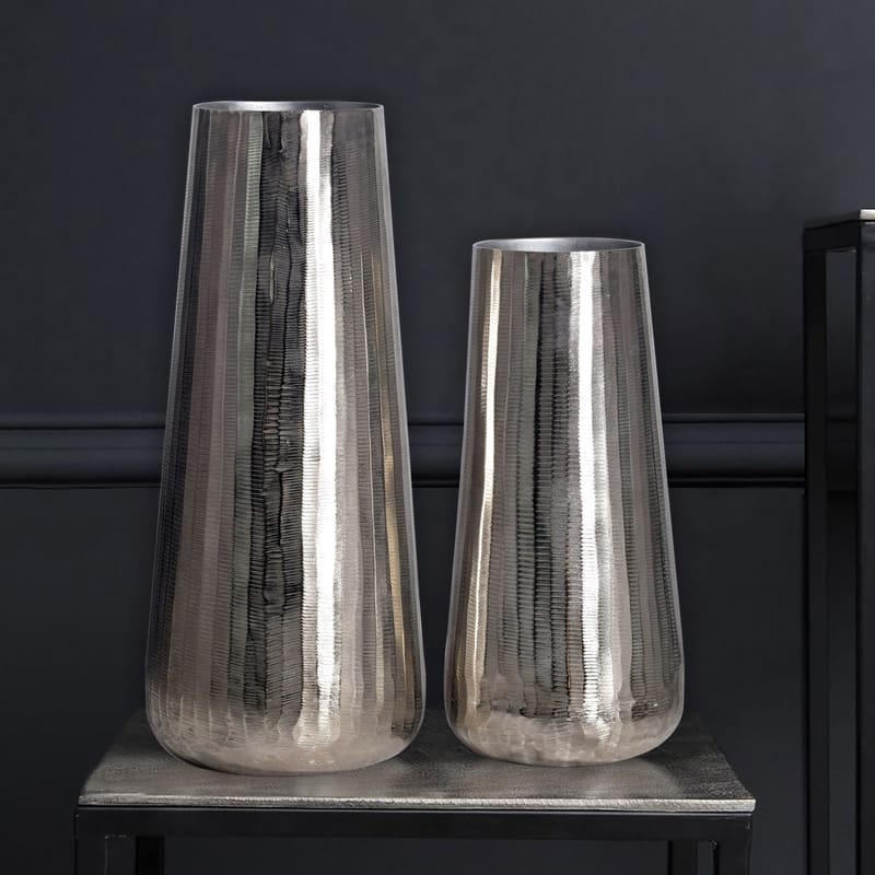 Daleri Vase 45 cm sett med 2 - Sølvfarget - Innredning - Vaser - Sylindervase
