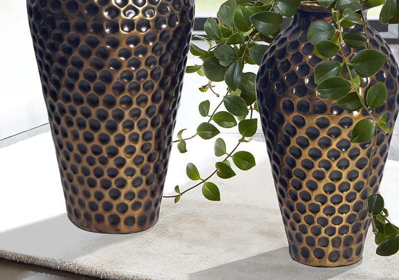 Dalilo Vase 51 cm Sett med 2 - Antikk gull med mørk patina - Innredning - Vaser