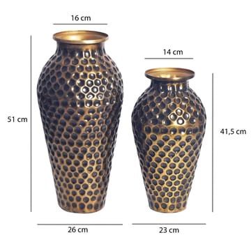 Dalilo Vase 51 cm Sett med 2 - Antikk gull med mørk patina - Innredning - Vaser